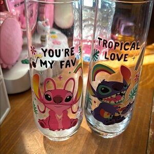 Disney Stitch Tropical Love and You're My Fav Glass Set